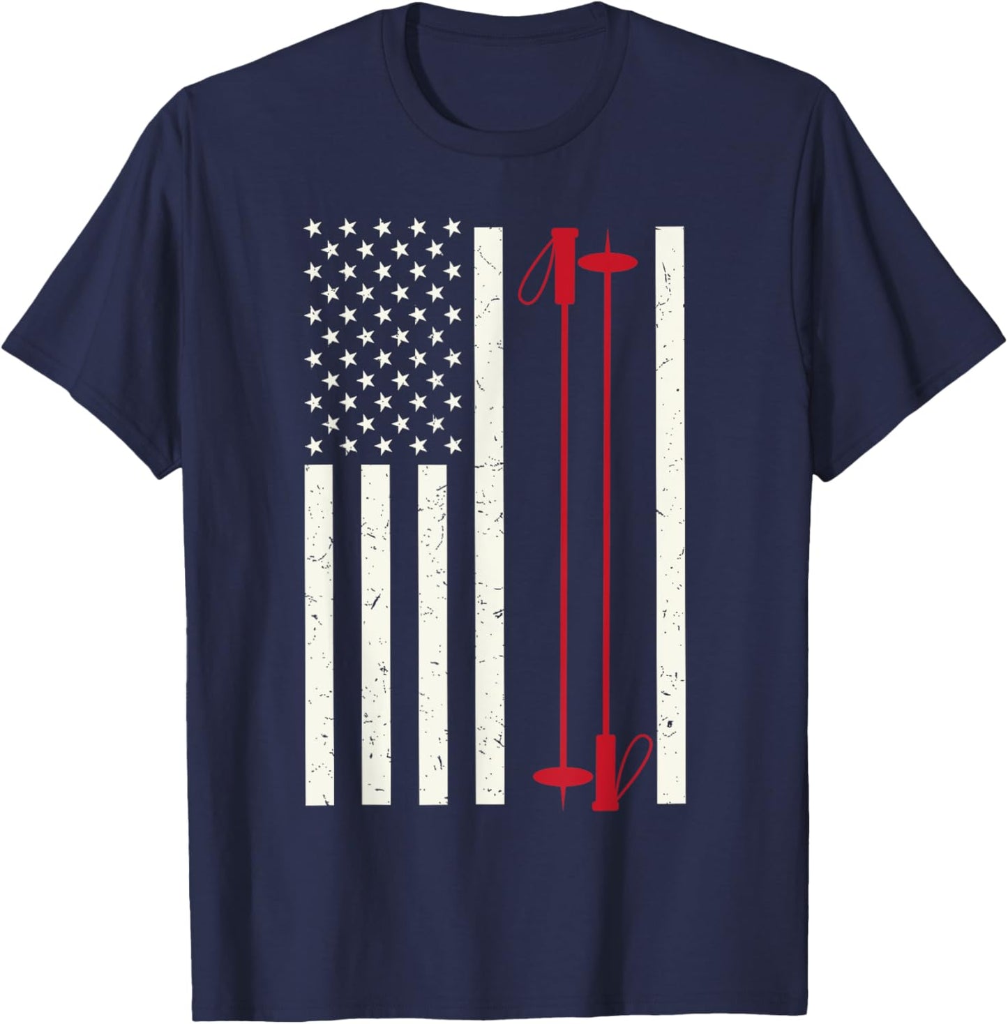 Cool Skiing Art Women Skiing Themed Ski Lover Skier T-Shirt - T-Shirt | Navy