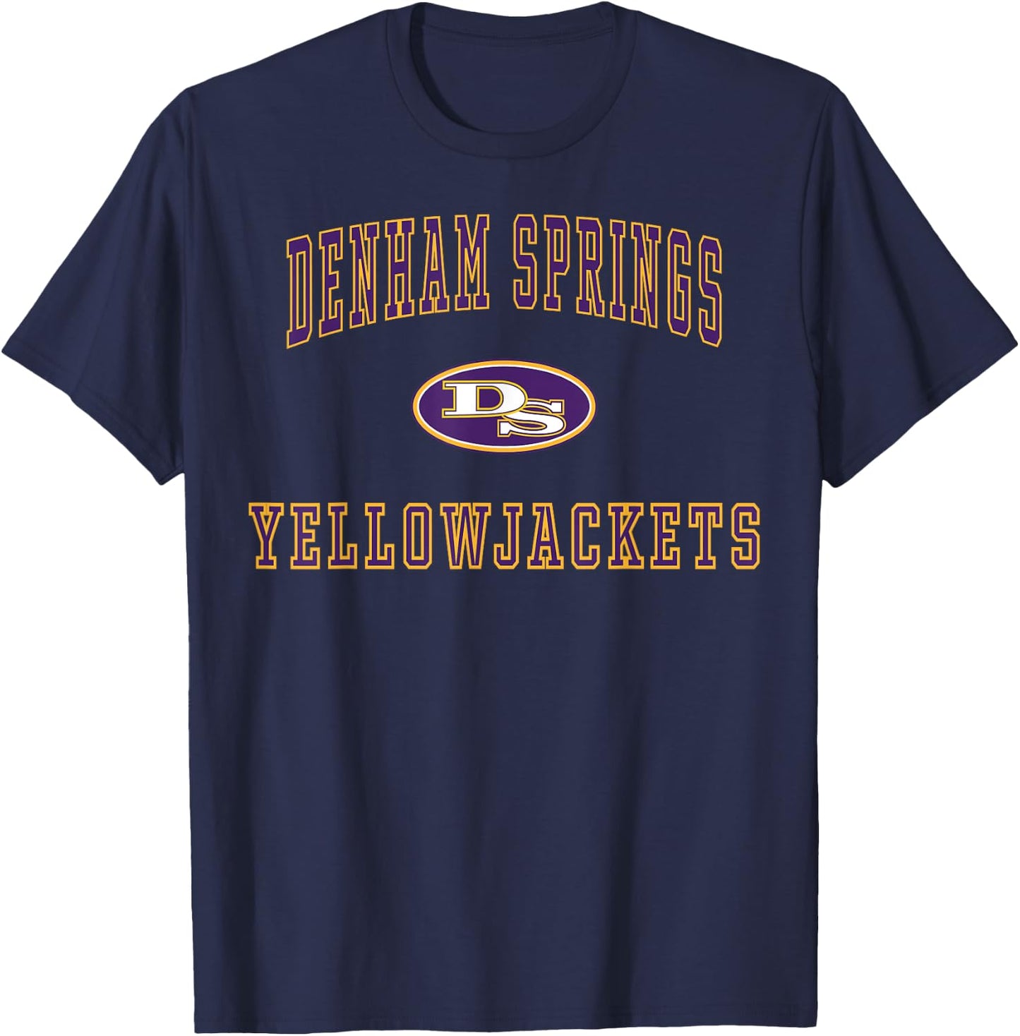 Denham Springs High School Yellowjackets C1 T-Shirt - T-Shirt | Navy