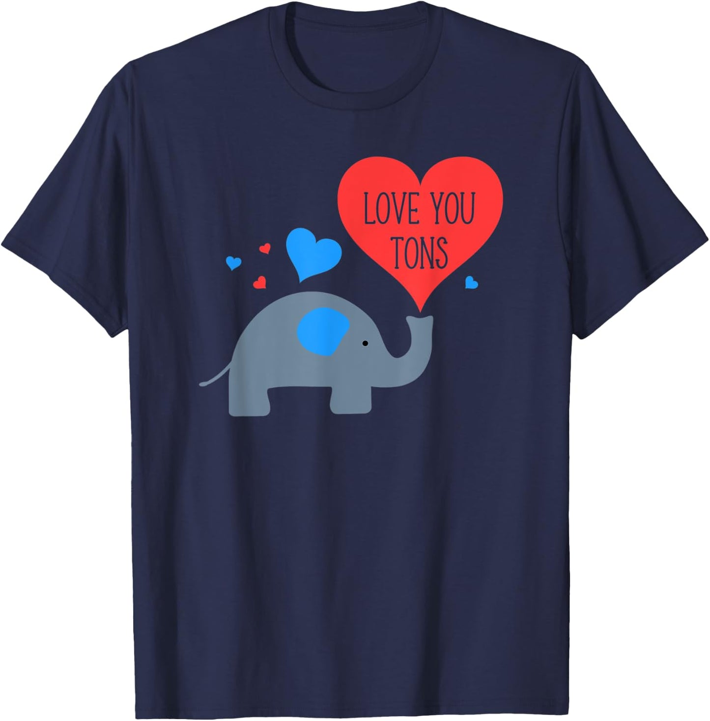 Love You Tons Elephant T-Shirt - T-Shirt | Navy