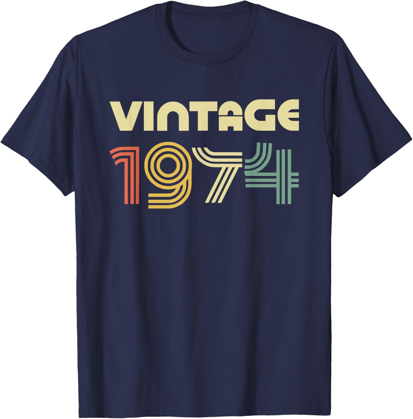 Vintage 1974 Shirt Men Women 52nd Birthday T-Shirt - T-Shirt | Navy