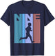 Retro 9th Birthday Running Theme 9 Year Old Runner T-Shirt - T-Shirt | Navy