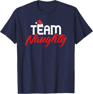 Team Naughty Shirt Funny Couple Matching Outfit Team Nice T-Shirt - T-Shirt | Navy