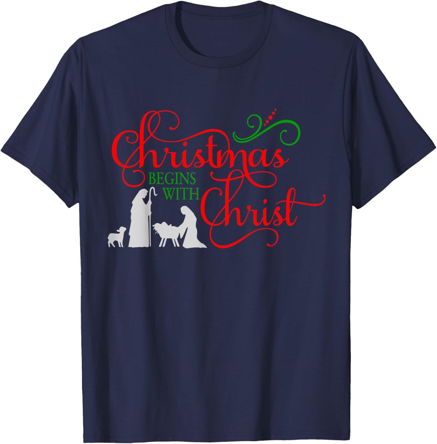 Christmas begins with Christ T-Shirt - T-Shirt | Navy