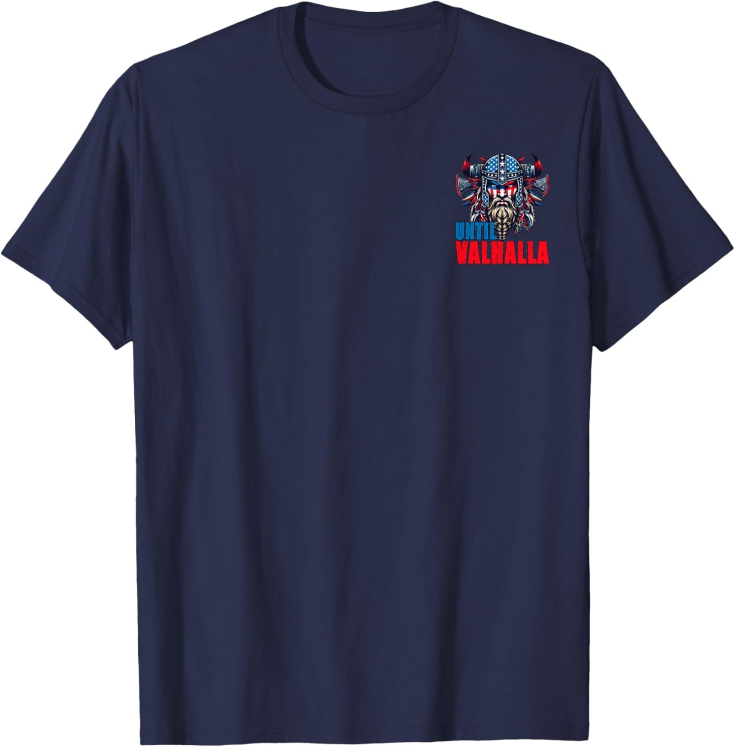 Until Valhalla Viking Norse Mythology Minimalist T-Shirt - T-Shirt | Navy