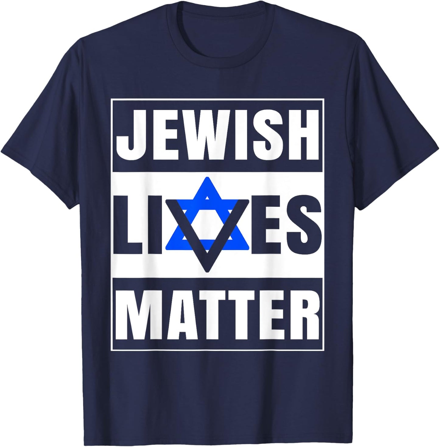 Jewish Lives Matter Shirt David Star Retro Jewish Holiday T-Shirt - T-Shirt | Navy