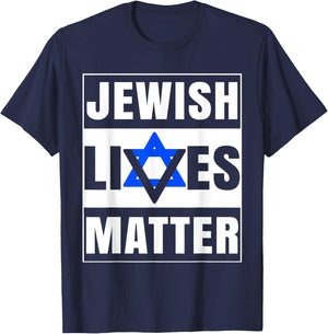 Jewish Lives Matter Shirt David Star Retro Jewish Holiday T-Shirt - T-Shirt | Navy