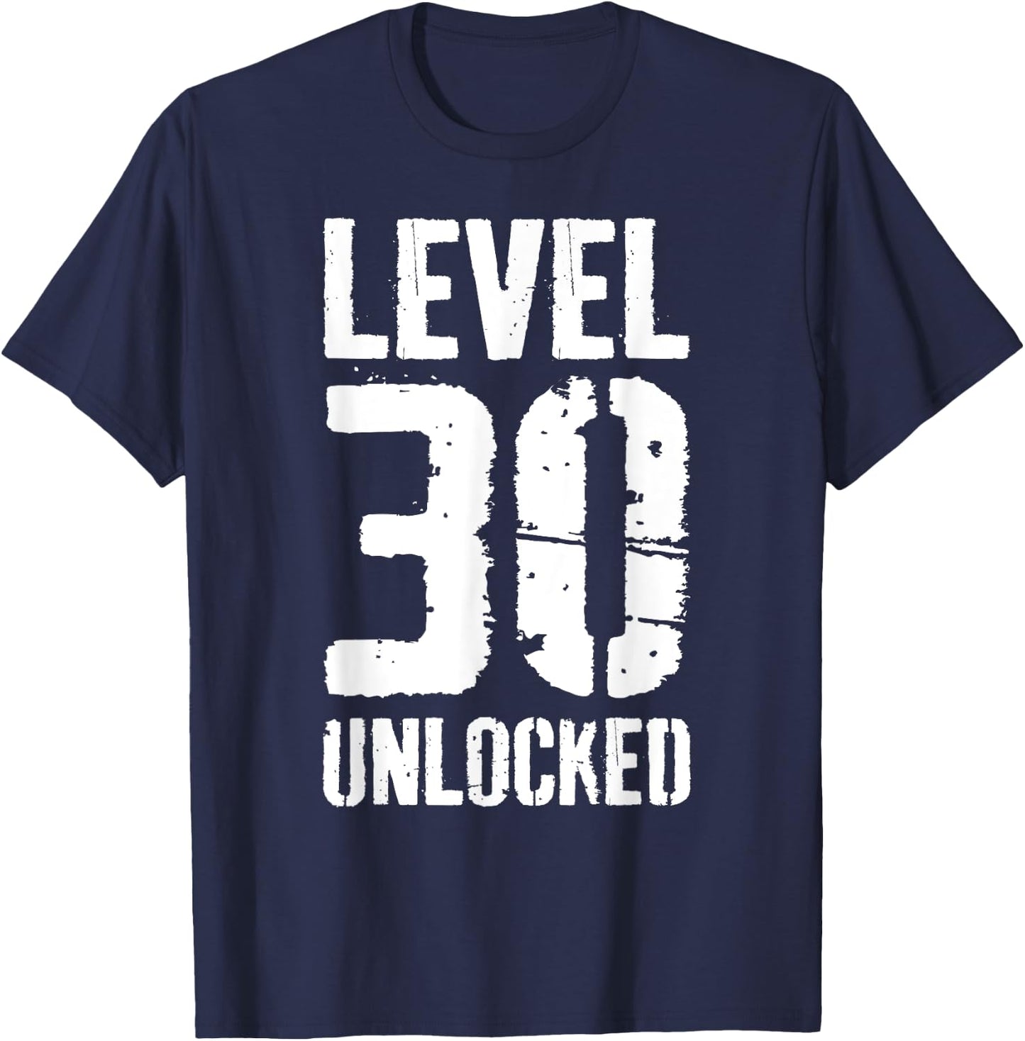 Level 30 Unlocked Shirt Men Women Video Gamer 30th Birthday T-Shirt - T-Shirt | Navy