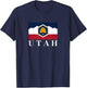 Utah Flag Shirt State of Utah Beehive State Flag T-Shirt - T-Shirt | Navy