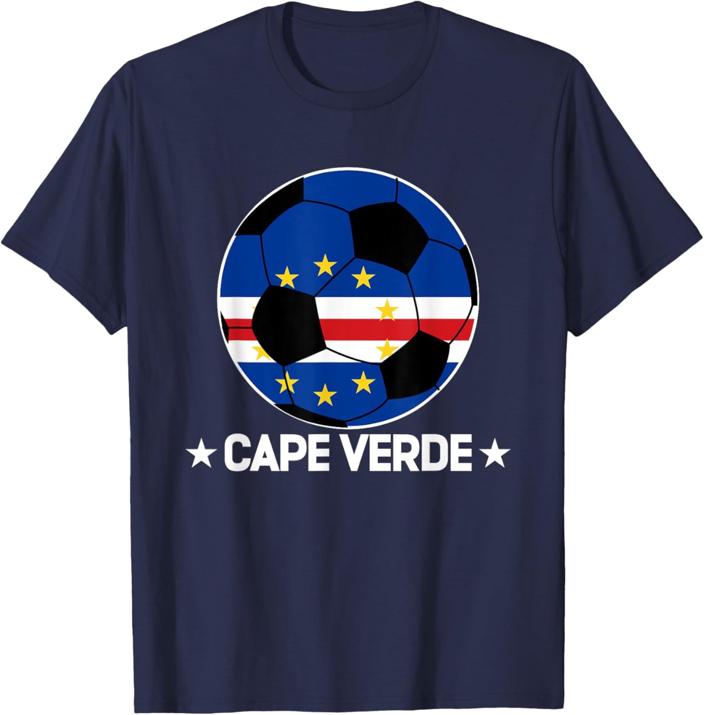 Cape Verde Football Team Cape Verde Flag Jersey Football T-Shirt - T-Shirt | Navy