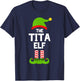 Family Tita Elf Christmas Matching Pajama Funny T-Shirt - T-Shirt | Navy