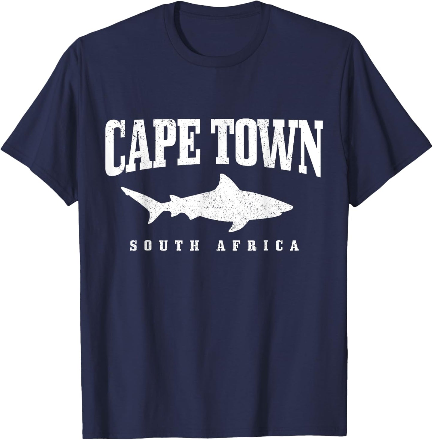 Cape Town South Africa Great White Shark Cage Diving Vintage T-Shirt - T-Shirt | Navy