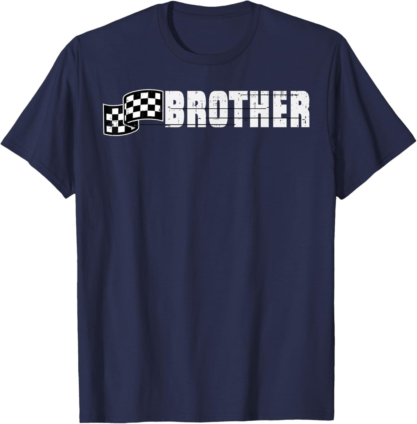 Birthday Racing Flag Brother Party Family Matching Boys Kids T-Shirt - T-Shirt | Navy