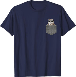 Owl in Pocket T-Shirt - T-Shirt | Navy