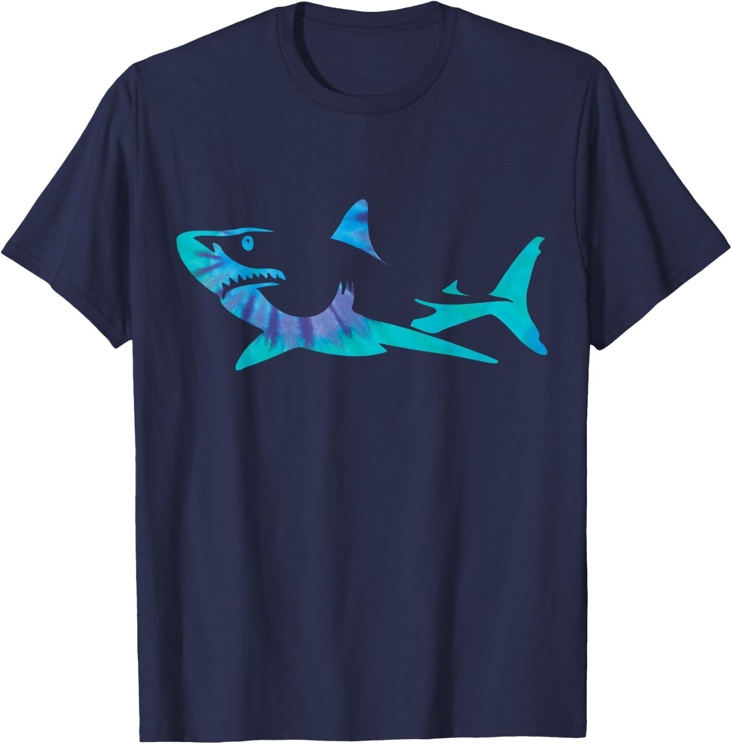 Shark Tie Dye Great White Shark T-Shirt - T-Shirt | Navy