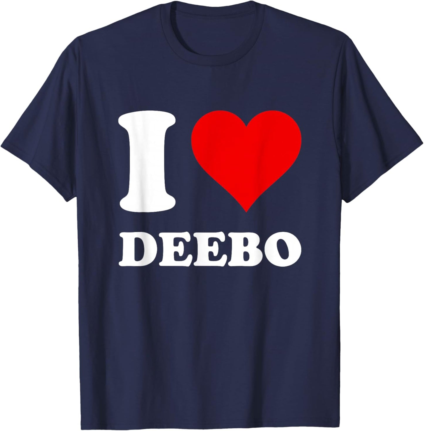 Red Heart I Love Deebo T-Shirt - T-Shirt | Navy