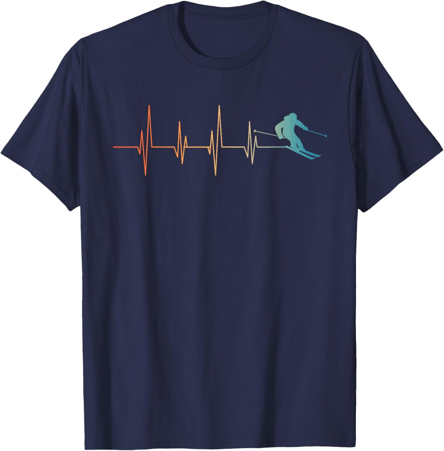 Funny Nordic Ski Art Women Kids Skier Team Skiing T-Shirt - T-Shirt | Navy