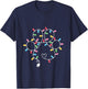 Dog Paw Print Lights Christmas Dog Lover Christmas Men Women Kids T-Shirt - T-Shirt | Navy