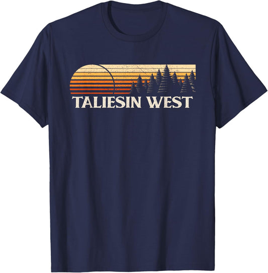 Taliesin West, AZ Vintage Evergreen Sunset Eighties Retro T-Shirt - T-Shirt | Navy