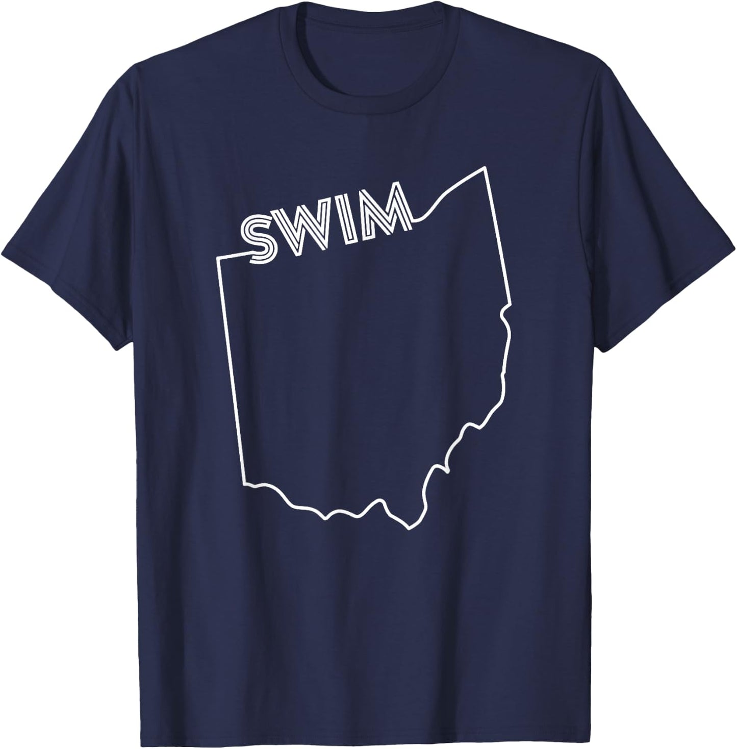 State of Ohio Outline with Swim Text ABN579b T-Shirt - T-Shirt | Navy