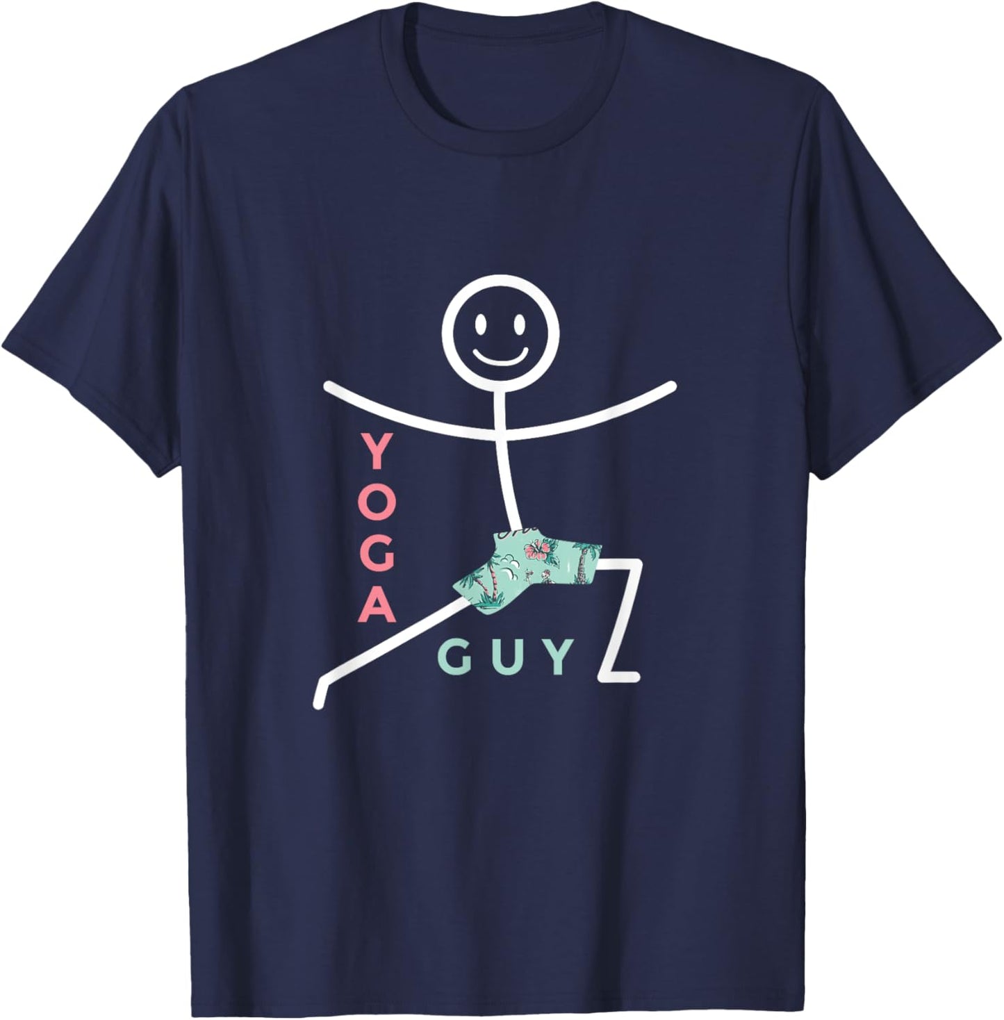 Meditating Stick Man Meditation Zen Namaste Yoga Instructor T-Shirt - T-Shirt | Navy