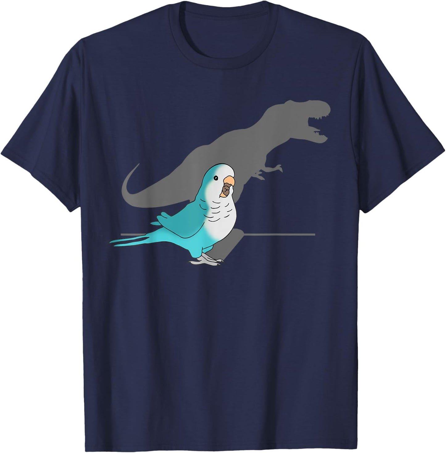 T-rex Blue Monk Parakeet, Funny Birb memes, Screaming Parrot T-Shirt - T-Shirt | Navy