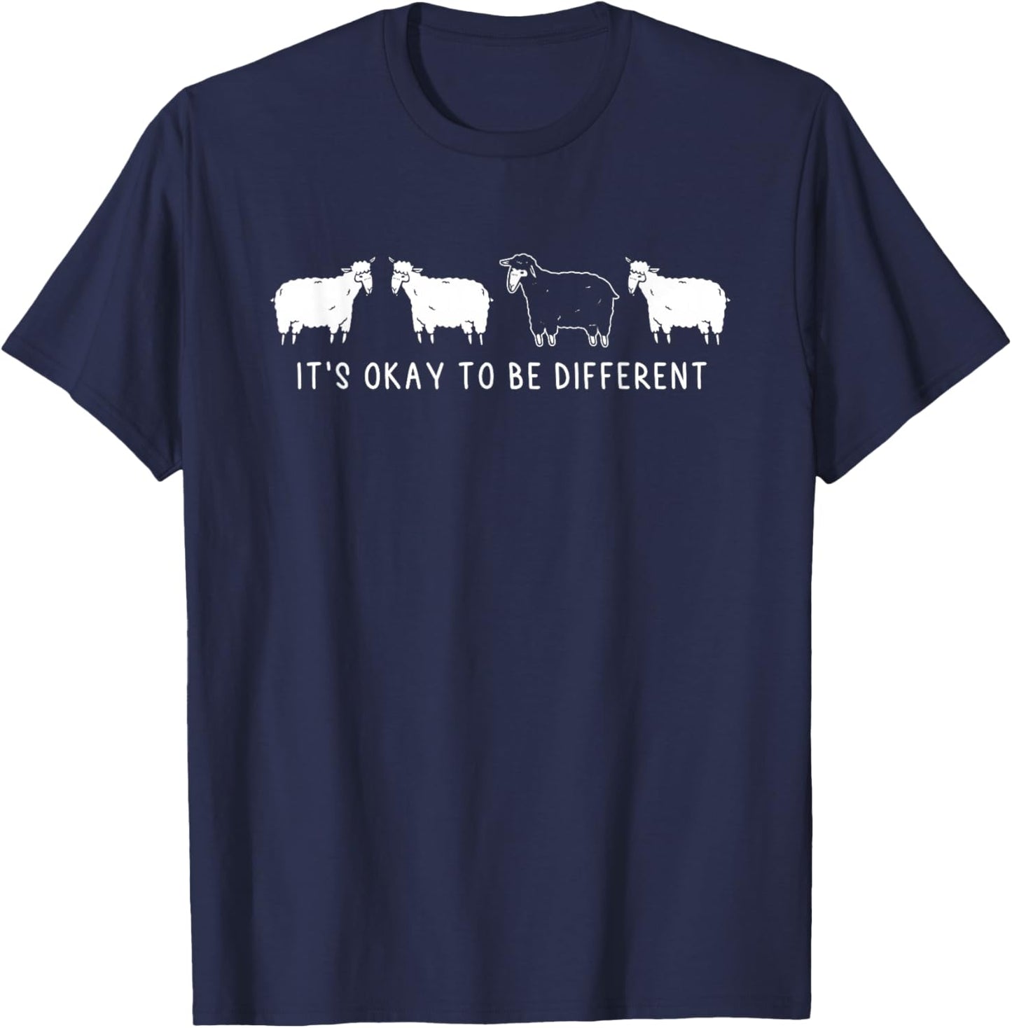 It's Okay To Be Different | Unique Outsider | Black Sheep T-Shirt - T-Shirt | Navy