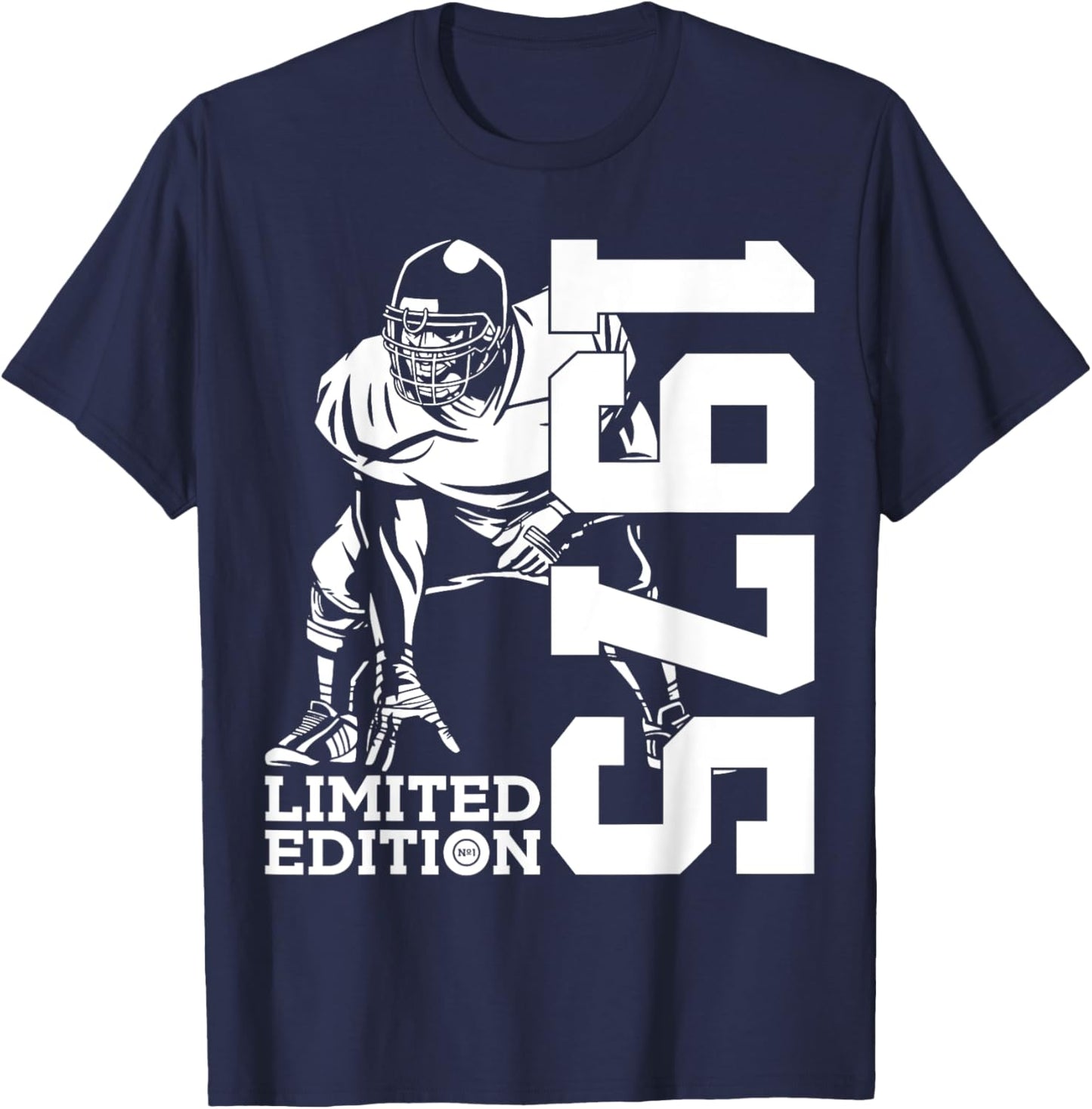 50th BIRTHDAY FOOTBALL LIMITED EDITION 1975 FOOTBALL T-Shirt - T-Shirt | Navy