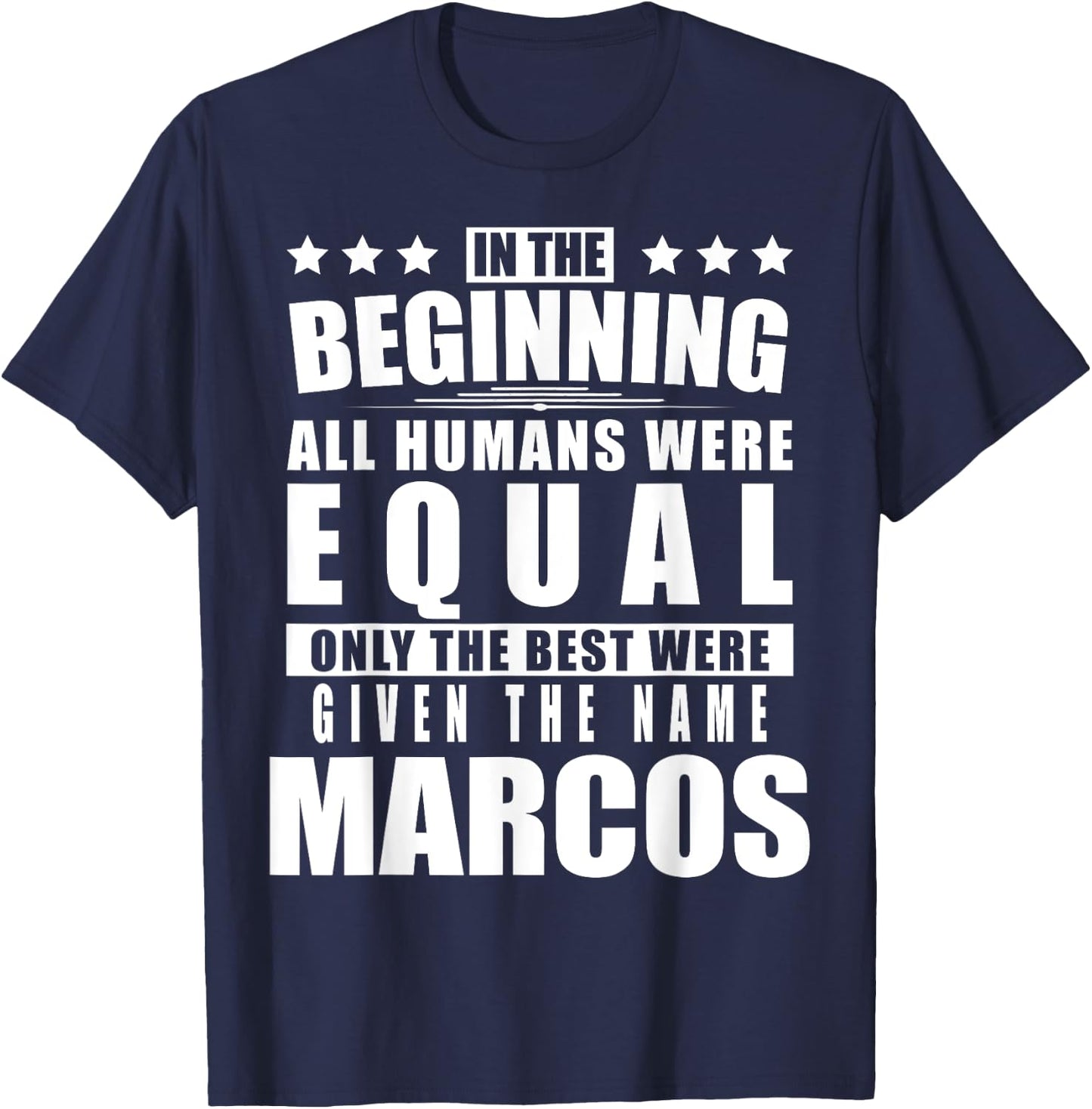 Name Marcos First Name Gifts - Funny Personalized Gift T-Shirt - T-Shirt | Navy