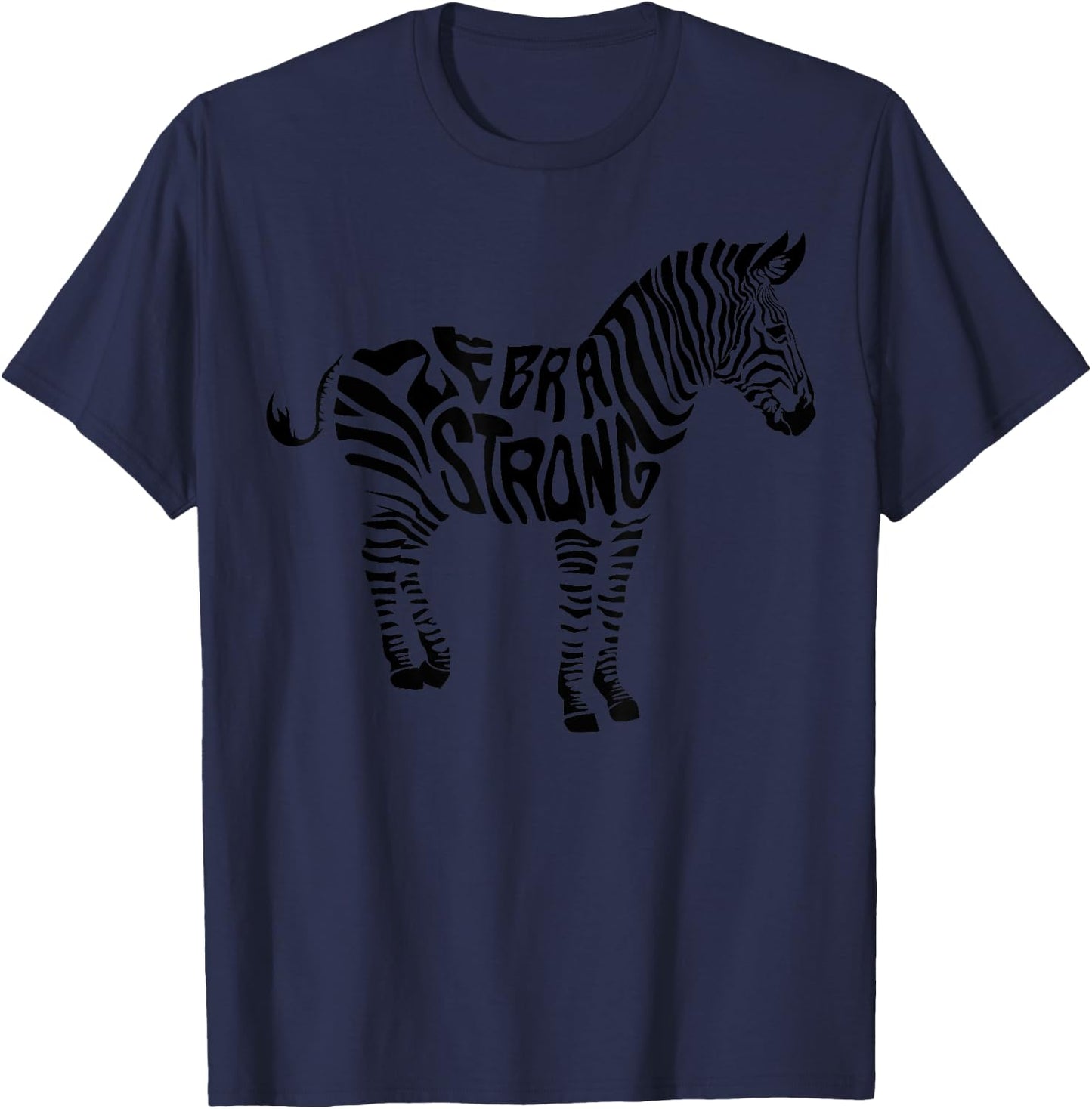 Cute Zebra Strong Ehlers Danlos Syndrome Awareness Gift T-Shirt - T-Shirt | Navy