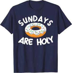 Sunday Are Holy Donut Lover Christian MM T-Shirt - T-Shirt | Navy