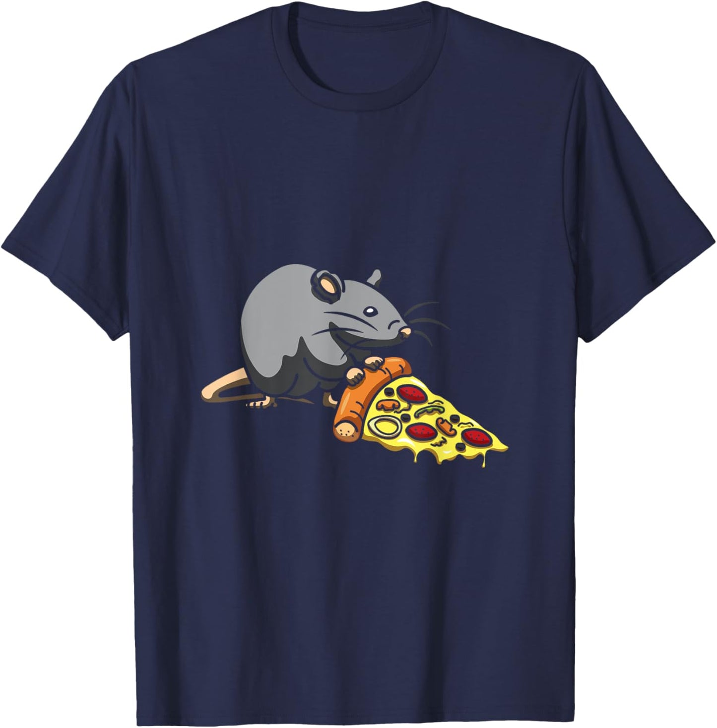 Mouse Lover Pizza Eater Foodie Baking Cheese Pizza Maker T-Shirt - T-Shirt | Navy