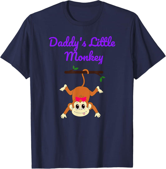 Daddy's Little Monkey T-Shirt - T-Shirt | Navy