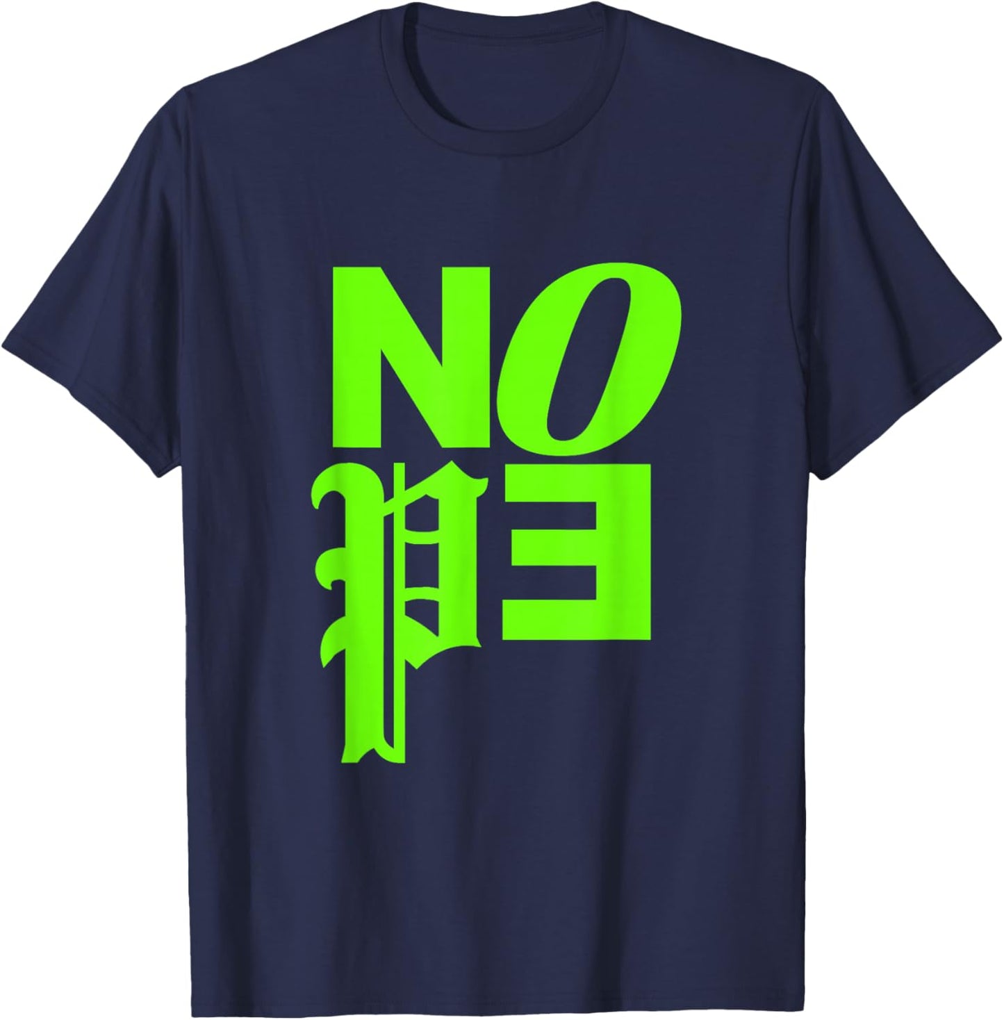 Green Color Nope v2 Green Graphic T-Shirt - T-Shirt | Navy