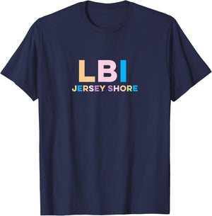Long Beach Island NJ Colorful Vacation T-Shirt - T-Shirt | Navy