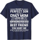 I'm Not A Perfect Son But My Crazy Mom Loves Me Mother's Day T-Shirt - T-Shirt | Navy