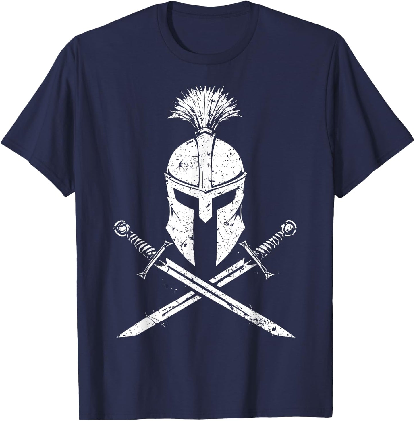 Ancient Roman Legion Grunge Helmet and Swords Art T-Shirt - T-Shirt | Navy