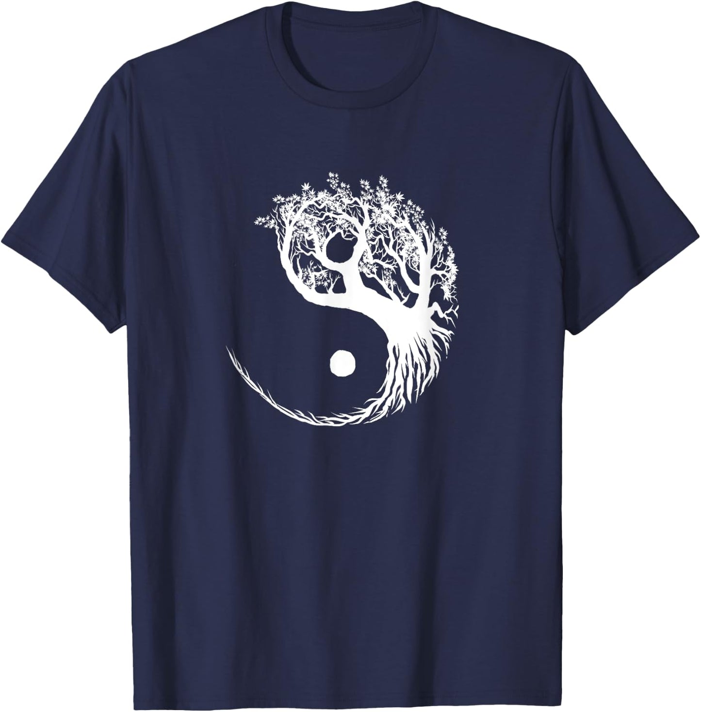 Mandala Yin Yang Bonsai Tree Funny Hippie Gift Women T-Shirt - T-Shirt | Navy