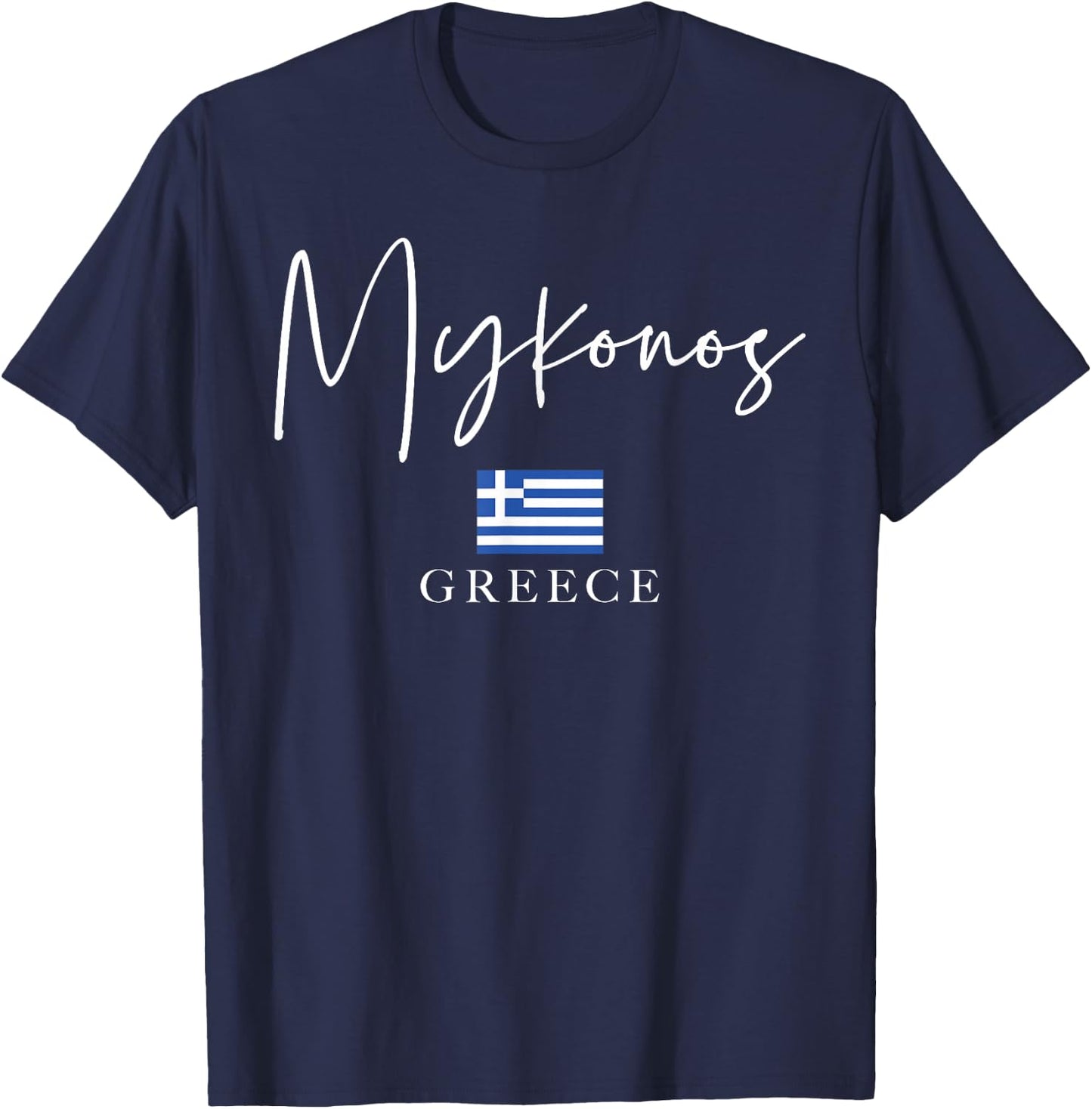 Greece Flag Vacation - Island Mykonos T-Shirt - T-Shirt | Navy