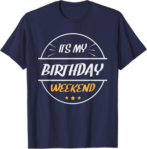 weekend birthday bash -Adults Birthday Black Small Classic Fit Short Sleeve T-Shirt - T-Shirt | Navy