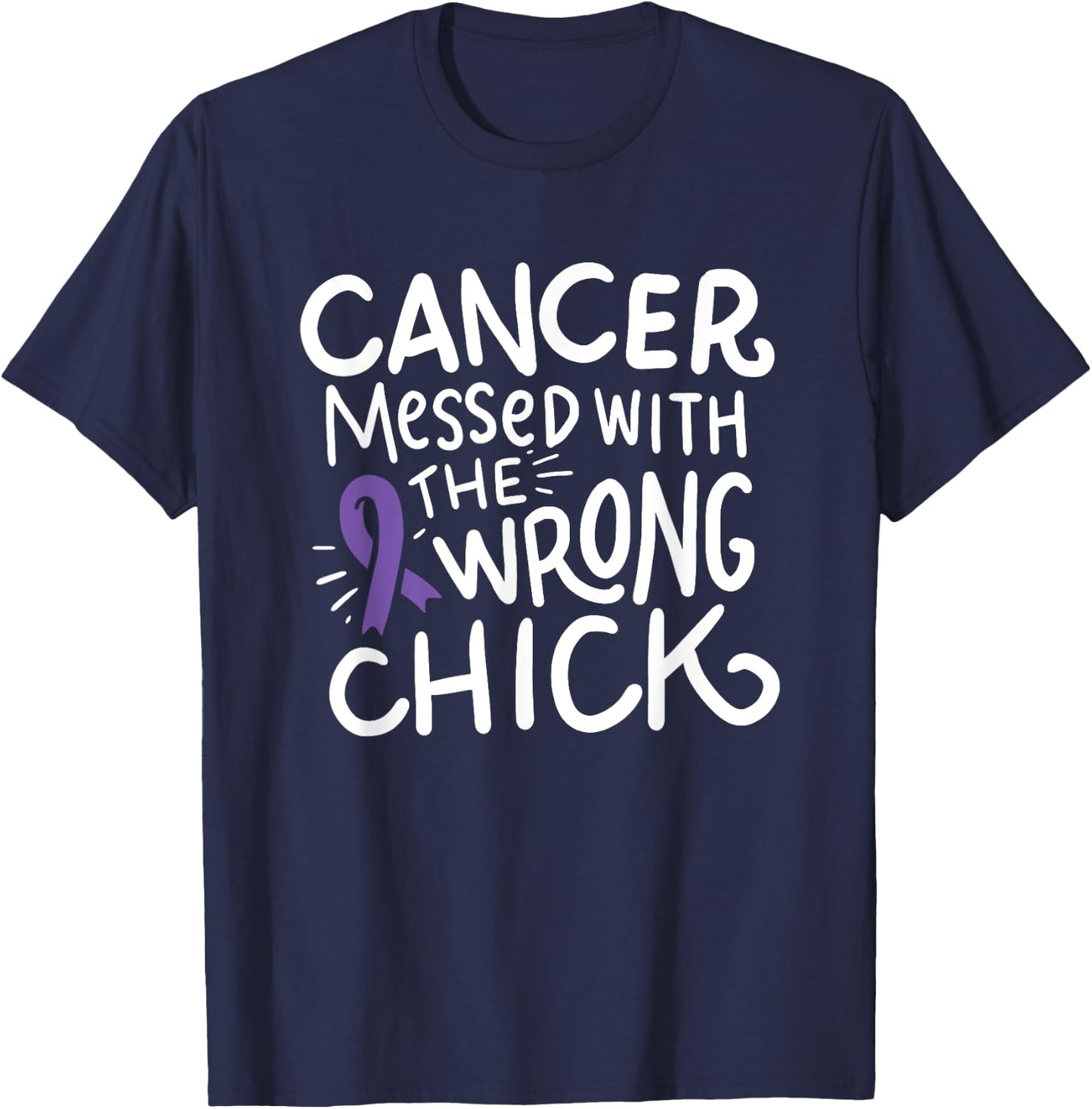 Hodgkin Lymphoma Cancer Survivor Fighter Chemo Violet Ribbon T-Shirt - T-Shirt | Navy
