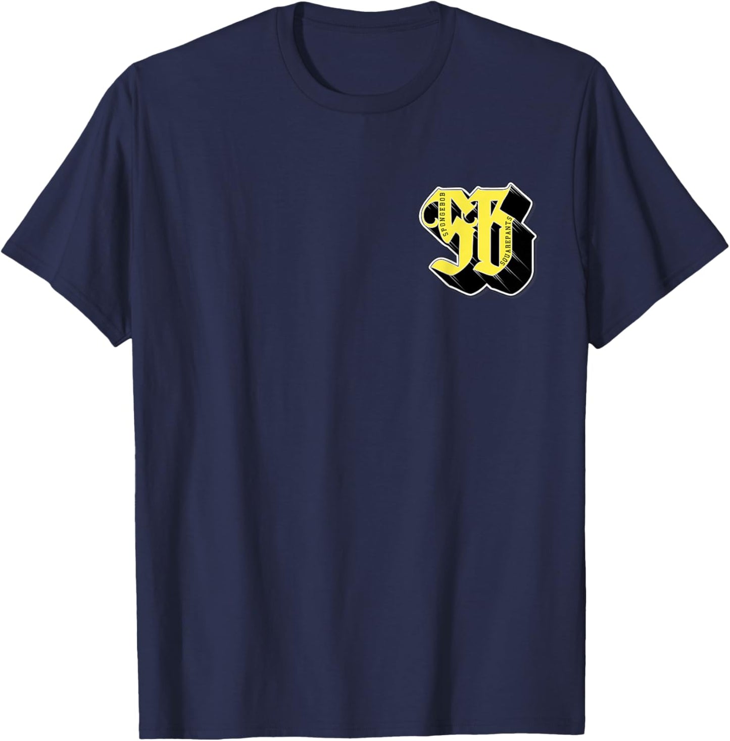 Spongebob Squarepants Gold Logo T-Shirt - T-Shirt | Navy