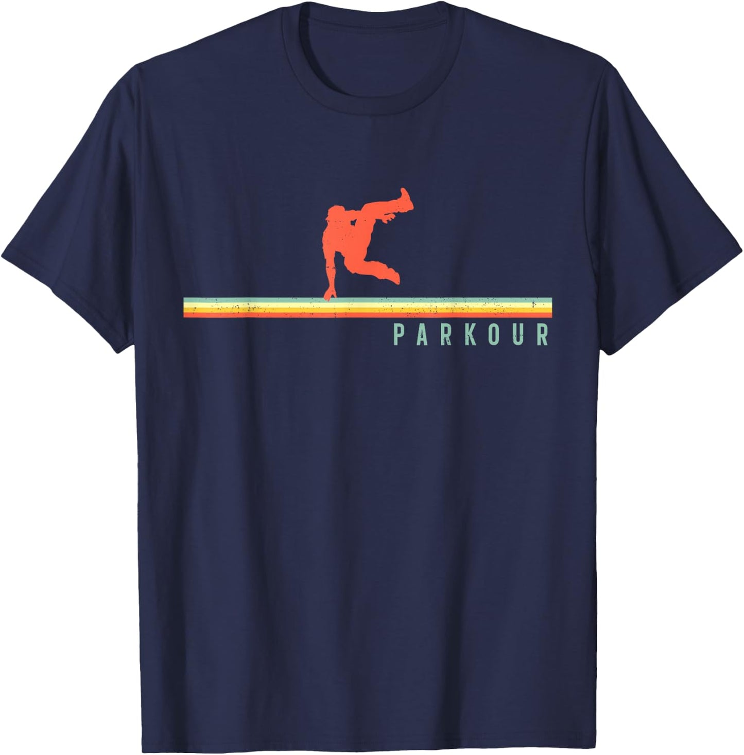 Parkour Free Running Traceur Retro Vintage Parkour T-Shirt - T-Shirt | Navy