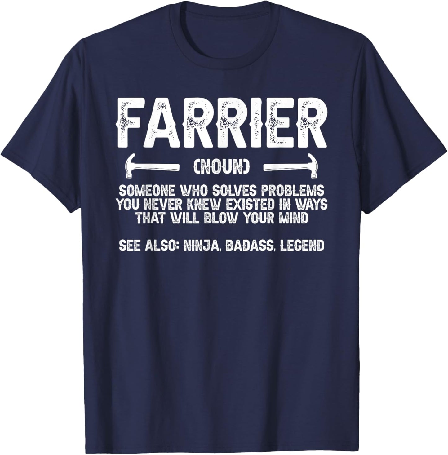 Farrier Definition Horseshoer Farriers Farriery , Small T-Shirt - T-Shirt | Navy