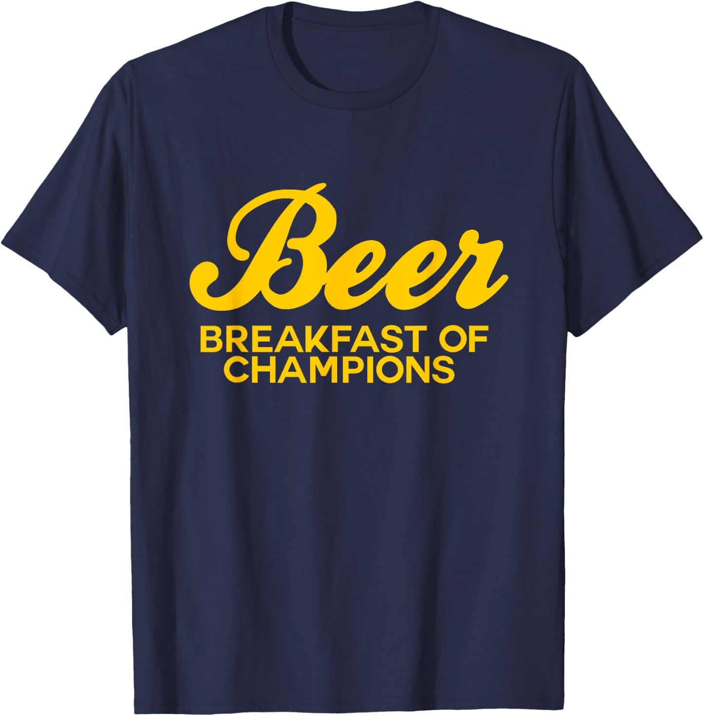 Beer Breakfast of Champions vintage inspired Funny T-Shirt - T-Shirt | Navy