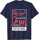 This Girl Runs On Jesus, Cheering Christian Cheerleader T-Shirt - T-Shirt | Navy
