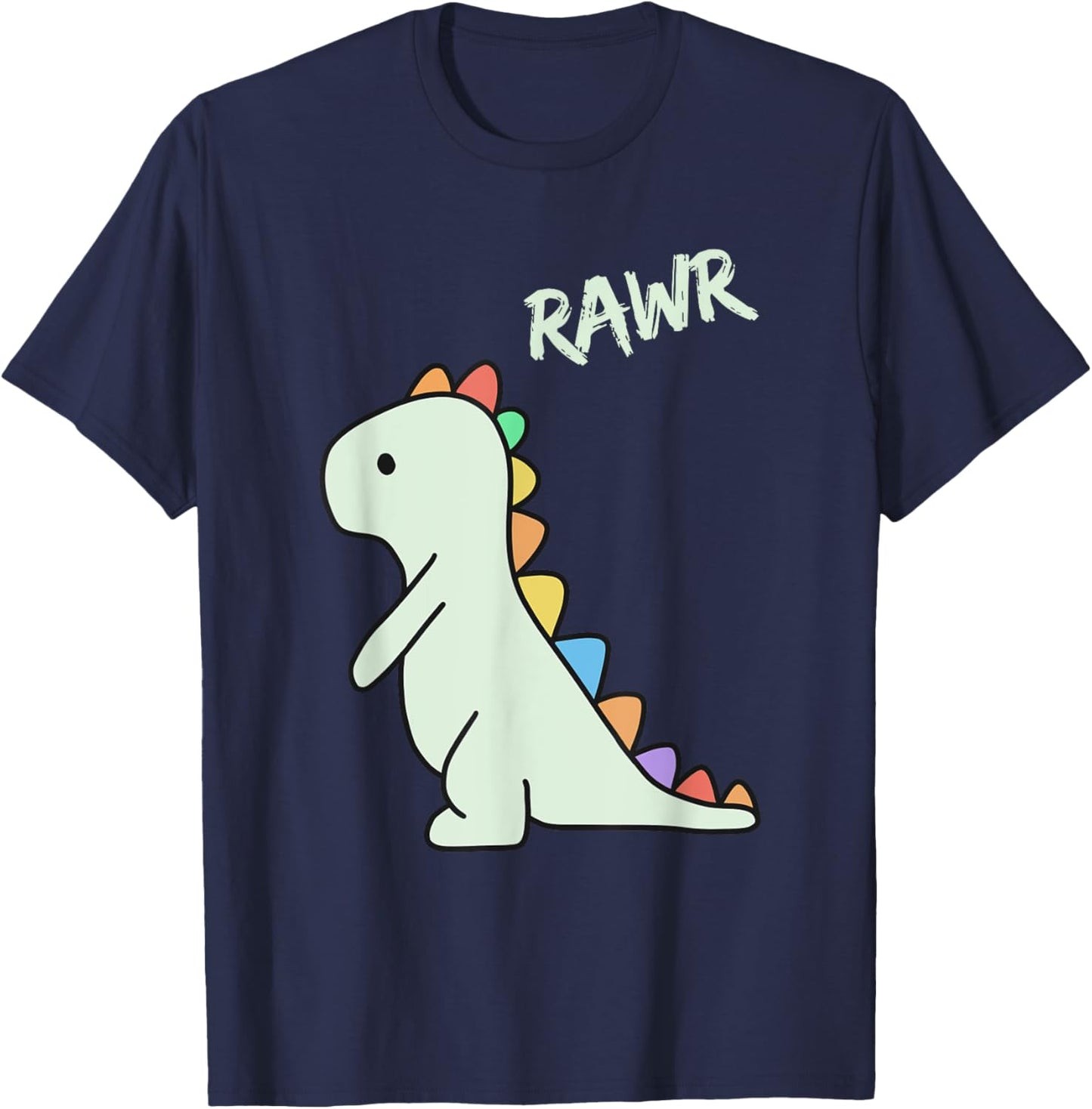 Cute Dino Rawr Dinosaur Roaring Funny Kid Dino Cartoon T-Shirt - T-Shirt | Navy