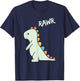 Cute Dino Rawr Dinosaur Roaring Funny Kid Dino Cartoon T-Shirt - T-Shirt | Navy