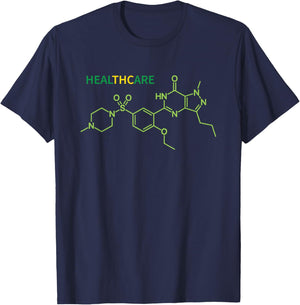 THC Healthcare Molecule Cannabis Medical Marijuana Chemical T-Shirt - T-Shirt | Navy