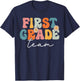 First Grade Team Retro Groovy Back To School 1st Grade T-Shirt - T-Shirt | Navy