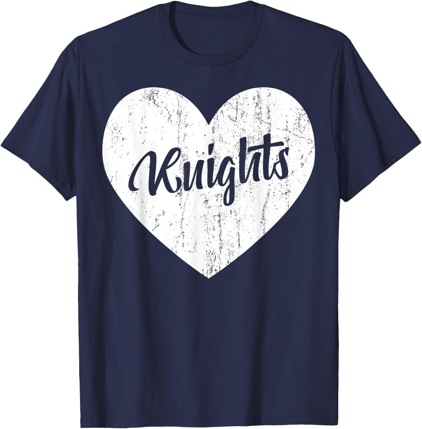 Knights School Sports Fan Team Spirit Mascot Heart Gift T-Shirt - T-Shirt | Navy